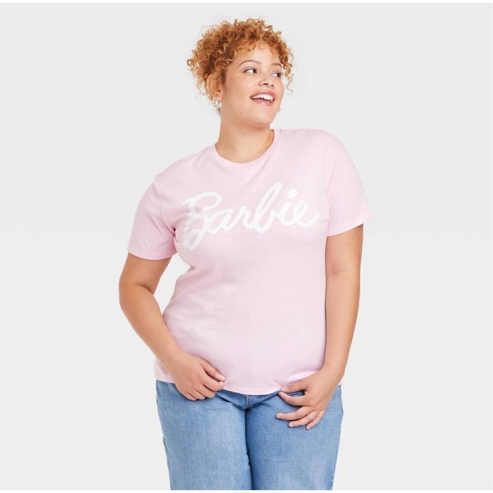 Women’s Barbie Logo Classic Short Sleeve Graphic T-Shirt-XLARGE